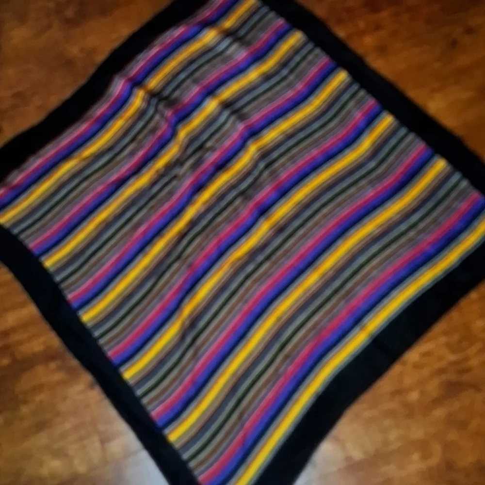 Vintage Colorful Striped Italian Silk Scarf